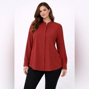 Theory Perfect Dolman 100% Silk Blouse L Cider Red NWT $285
